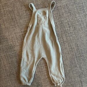 Quincy Mae Light Gray Knit Overalls